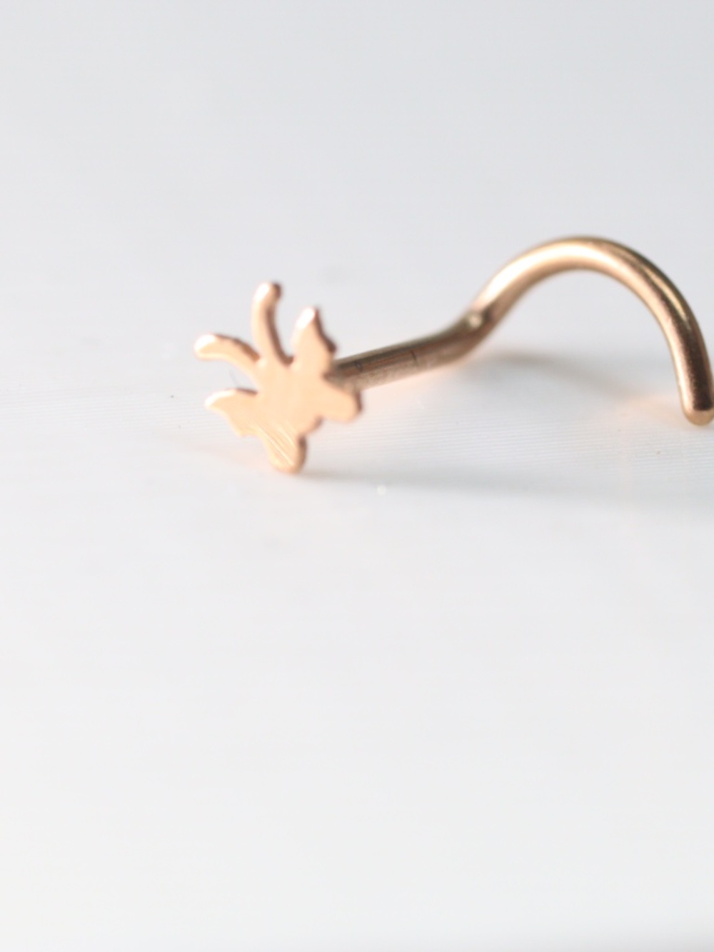 Cute small butterfly nose piercing Corkscrew gold-plated New